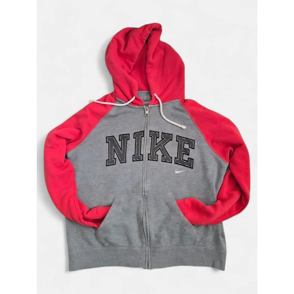 Nike‎ Women's Gray And Pink Full Zip Hoodie Large